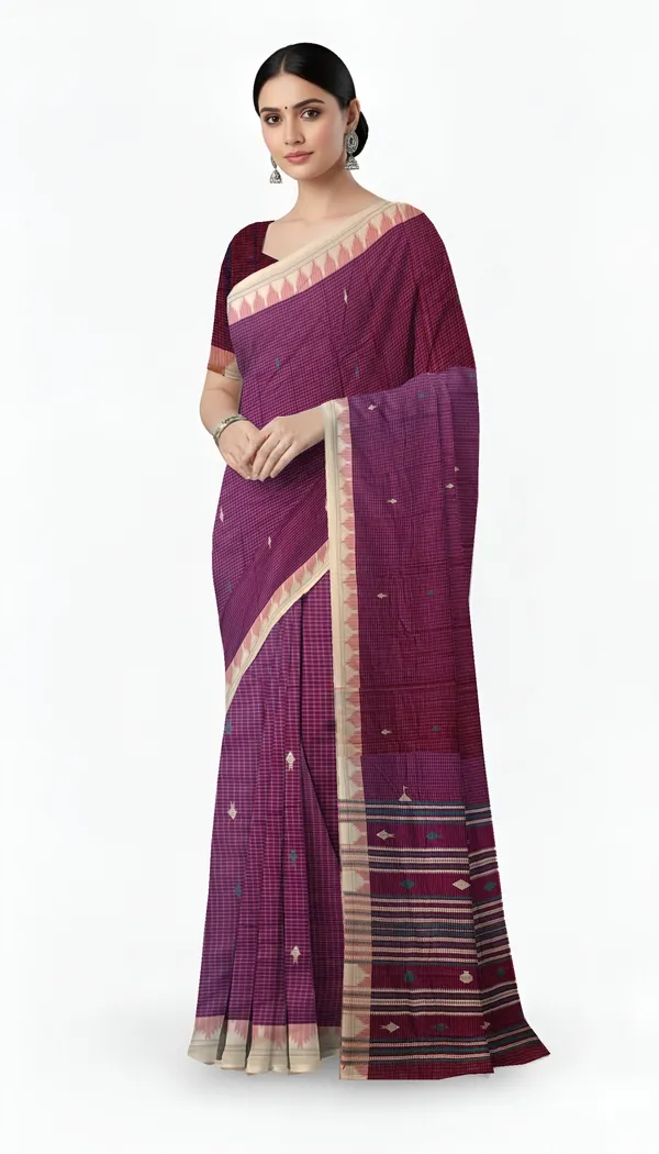 Purple_Cotton_Handloom_Kotpad_Temple_Border_Saree_For_Women