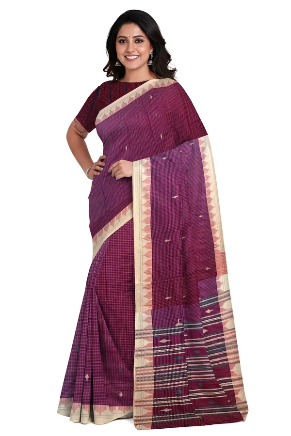 Purple_Cotton_Handloom_Kotpad_Temple_Border_Saree_For_Women