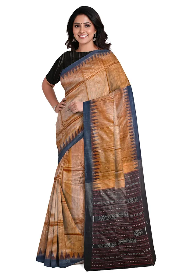 Golden_Brown_Silk_Handloom_Temple_Border_Kotpad_Saree_For_Women