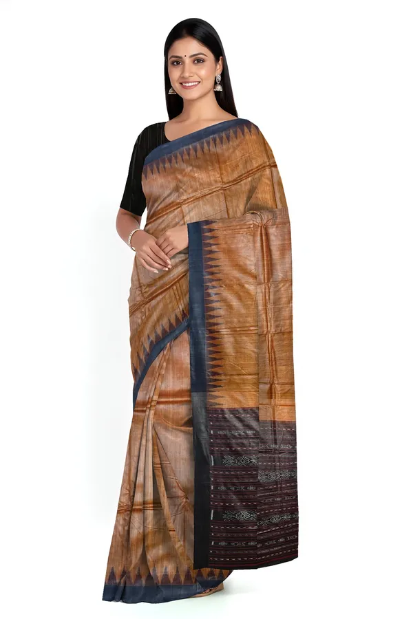 Golden_Brown_Silk_Handloom_Temple_Border_Kotpad_Saree_For_Women