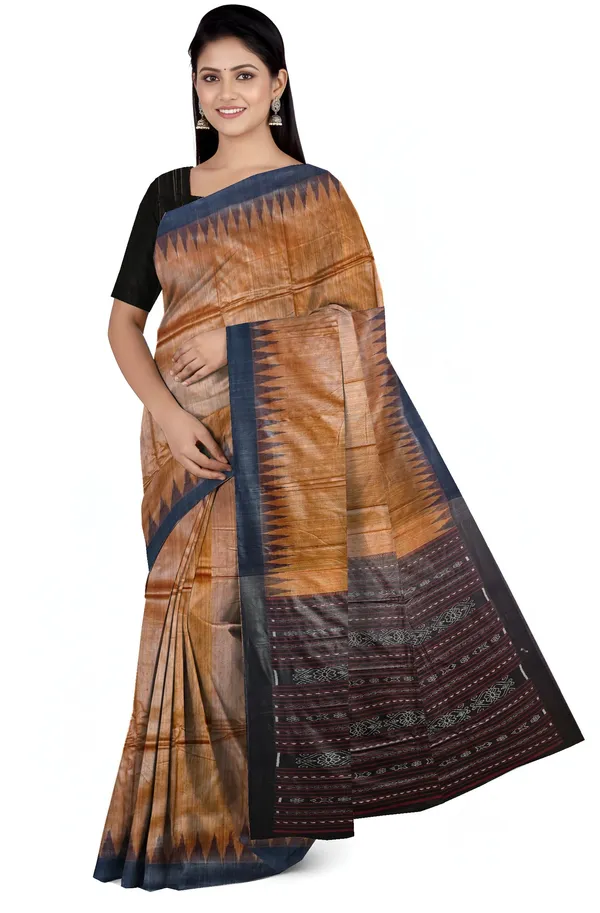Golden_Brown_Silk_Handloom_Temple_Border_Kotpad_Saree_For_Women