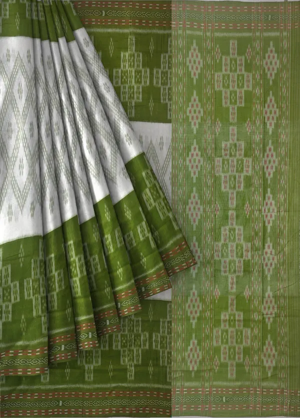 White_Cotton_Mania_Bandha_Katiki_Saree_For_Women