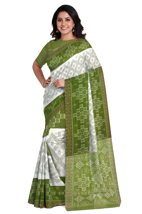 White_Cotton_Mania_Bandha_Katiki_Saree_For_Women