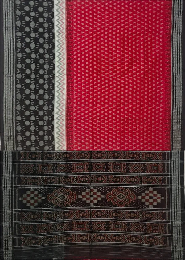 Red_And_White_Cotton_Mania_Bandha_Katiki_Saree_For_Women
