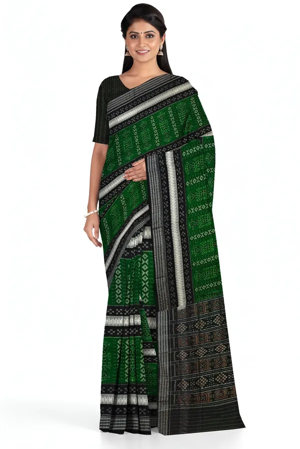 White_Cotton_Handloom_Mania_Bandha_Katiki_Saree_For_Women