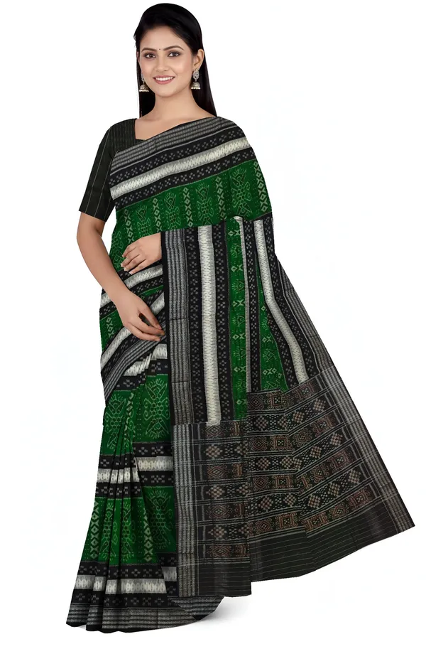White_Cotton_Handloom_Mania_Bandha_Katiki_Saree_For_Women