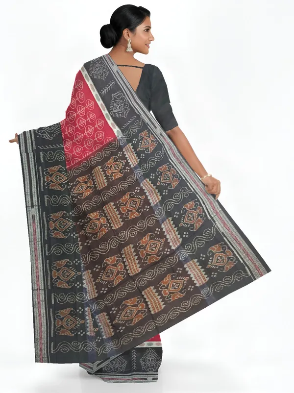 Maroon_And_White_Cotton_Mania_Bandha_Katiki_Saree_For_Women