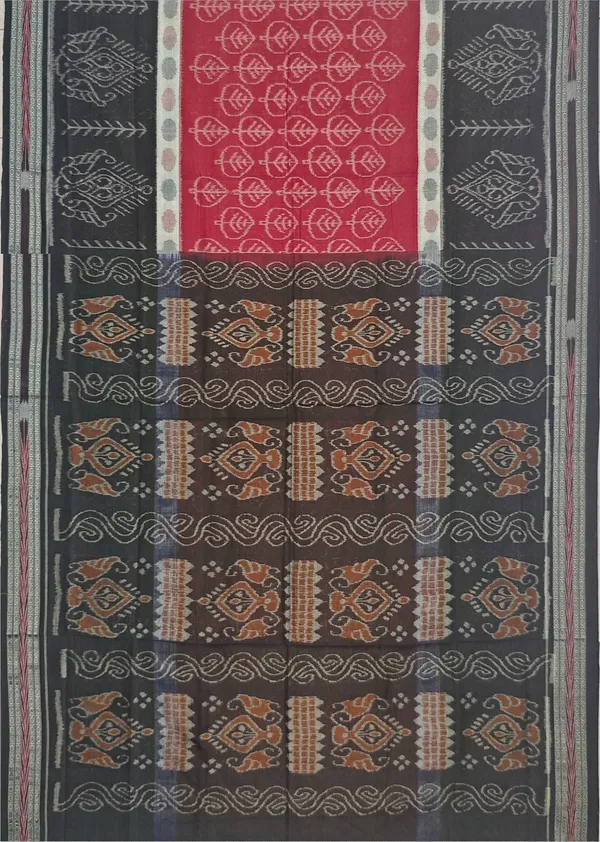Maroon_And_White_Cotton_Mania_Bandha_Katiki_Saree_For_Women