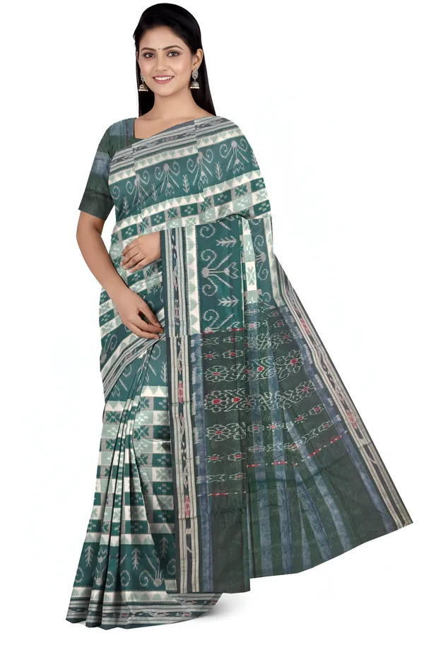 Green_Cotton_Handloom_Mania_Bandha_Katiki_Saree_For_Women