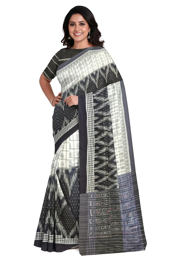 Black_White_Cotton_Mania_Bandha_Katiki_Gi_Tagged_Handloom_Saree_For_Women