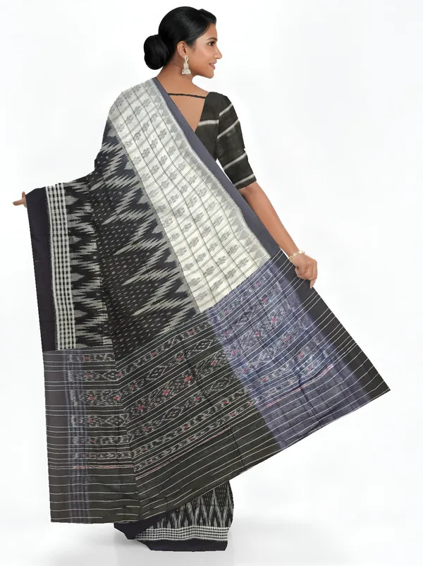 Black_White_Cotton_Mania_Bandha_Katiki_Gi_Tagged_Handloom_Saree_For_Women