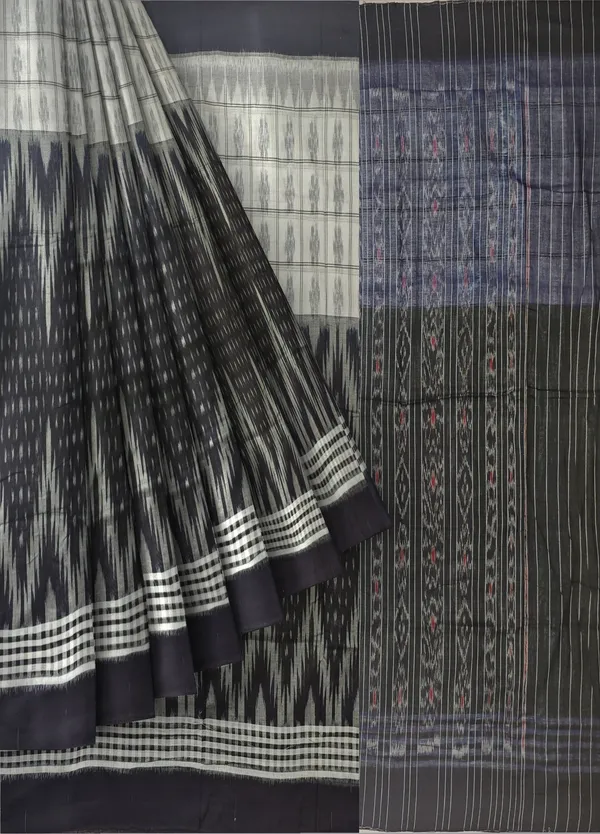 Black_White_Cotton_Mania_Bandha_Katiki_Gi_Tagged_Handloom_Saree_For_Women