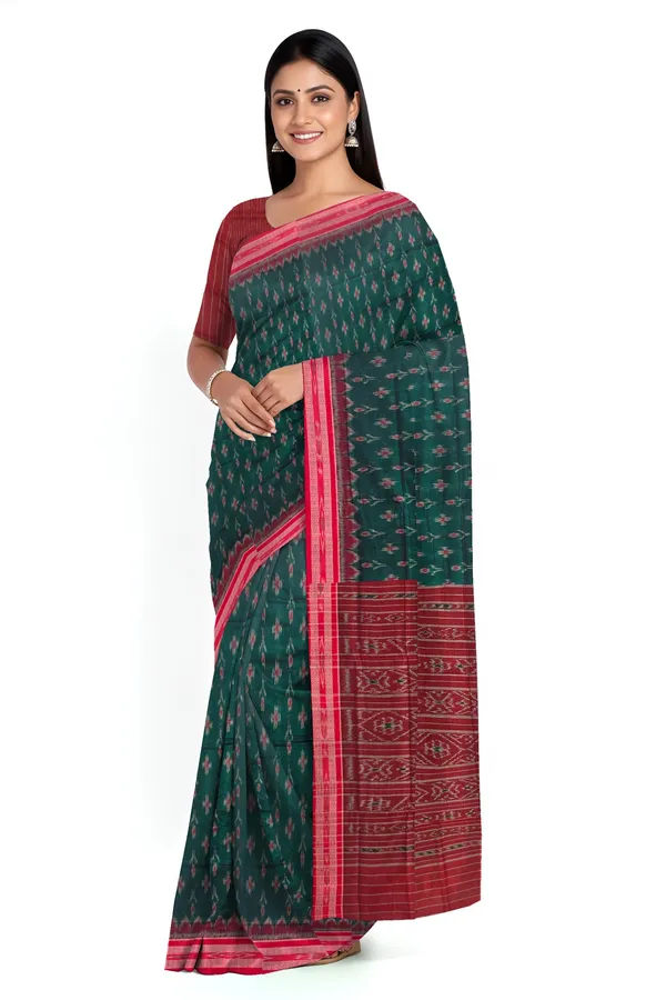 Green_Cotton_Mania_Bandha_Katiki_Handloom_Saree_For_Women
