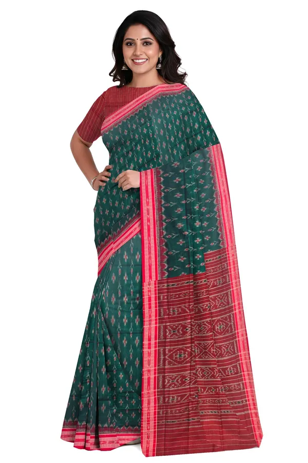 Green_Cotton_Mania_Bandha_Katiki_Handloom_Saree_For_Women