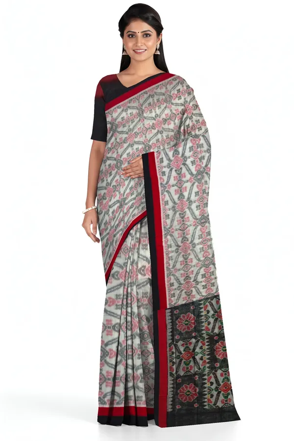 White_Red_Cotton_Handloom_Mania_Bandha_Katiki_Saree_For_Women