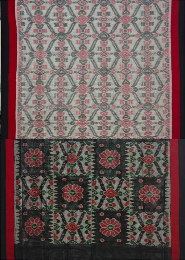 White_Red_Cotton_Handloom_Mania_Bandha_Katiki_Saree_For_Women