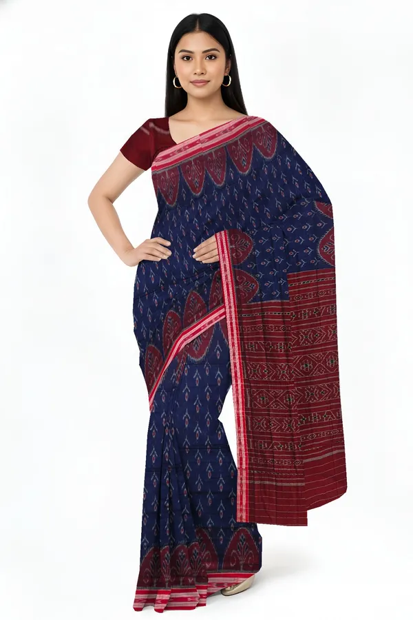 Deep_Blue_Cotton_Mania_Bandha_Katiki_Saree_For_Women