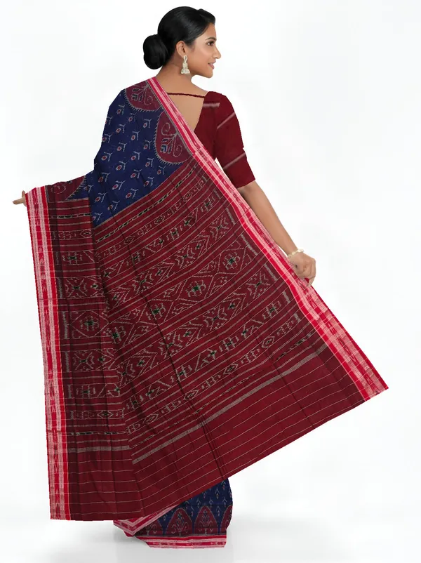 Deep_Blue_Cotton_Mania_Bandha_Katiki_Saree_For_Women
