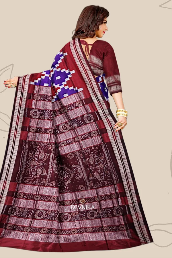 Silver_Violet_Silk_Handloom_Bandha_Pasapalli_Saree_For_Women