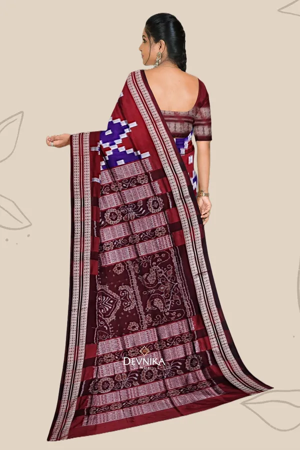 Silver_Violet_Silk_Handloom_Bandha_Pasapalli_Saree_For_Women