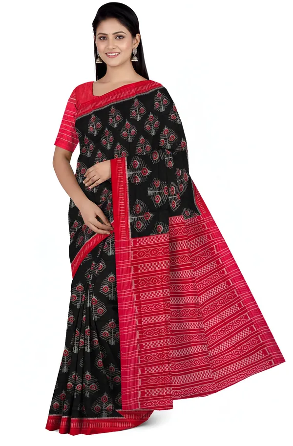 Black_Cotton_Body_Bandha_Handloom_Saree_For_Women