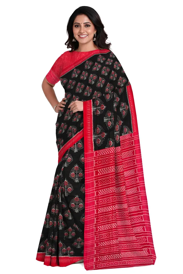 Black_Cotton_Body_Bandha_Handloom_Saree_For_Women