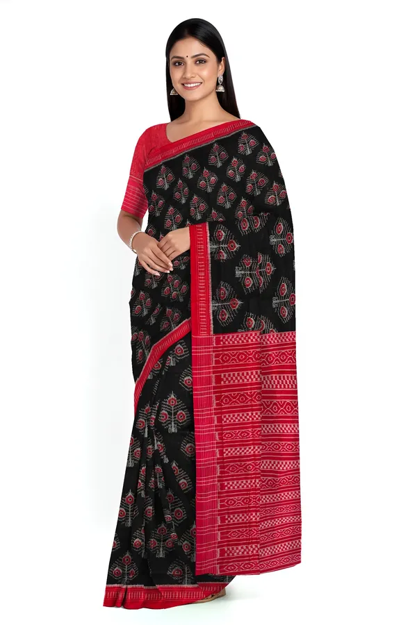 Black_Cotton_Body_Bandha_Handloom_Saree_For_Women