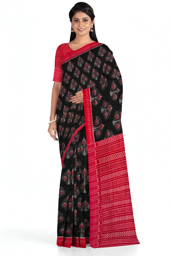 Black_Cotton_Body_Bandha_Handloom_Saree_For_Women