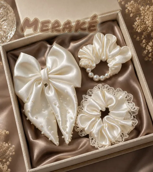 White_Satin_Pearl_Hair_Accessory_Set_for_Women