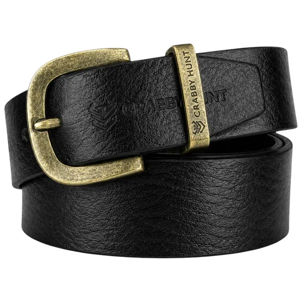 Genuine_Black_Leather_Belt_With_Antique_Brass_Metal_Buckle_Crabby_Hunt
