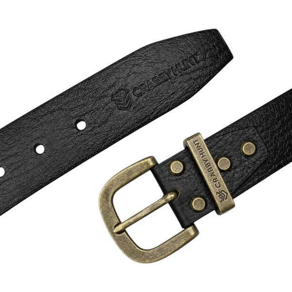 Genuine_Black_Leather_Belt_With_Antique_Brass_Metal_Buckle_Crabby_Hunt