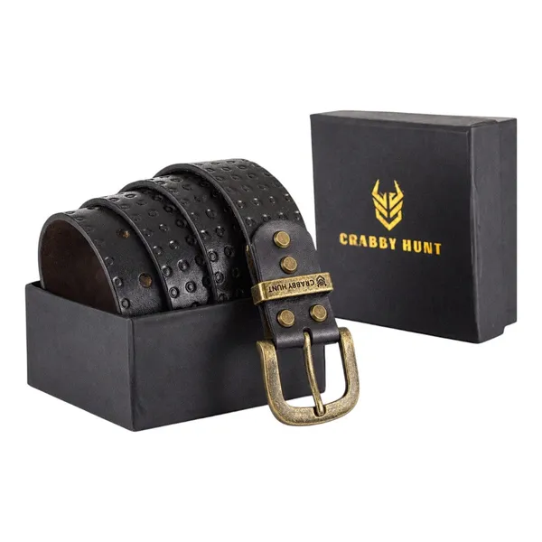 Crabby_Hunt_Black_Textured_Genuine_Leather_Belt_For_Men_Elegant_Design_Durable_Craftsmanship_Premium_Quality