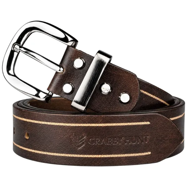 Crabby_Hunt_Brown_Genuine_Leather_Belt_For_Men_Dual_Stripe_Design_Premium_Craft