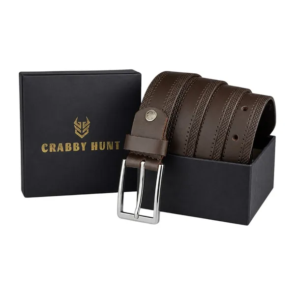 Crabby_Hunt_Classic_Snake_Pattern_Genuine_Leather_Belt_For_Men_Sleek_Finish_Silver_Buckle