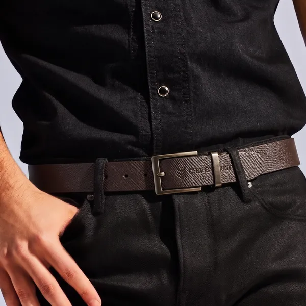 Crabby_Hunt_Premium_Brown_Textured_Leather_Belt_With_Silver_Buckle