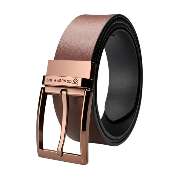 Crabby_Hunt_Dammas_Reversible_Men_S_Leather_Belt_Choco_Gold_Finish_Buckle
