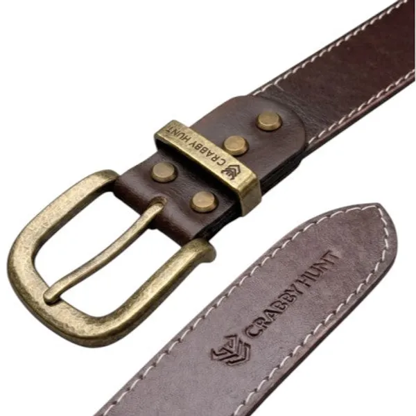 Crabby_Hunt_Men_Genuine_Leather_Belt_With_Stitching_Dark_Brown_Formal_Casual_Belt_Premium_Thread_Design