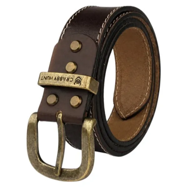 Crabby_Hunt_Men_Genuine_Leather_Belt_With_Stitching_Dark_Brown_Formal_Casual_Belt_Premium_Thread_Design