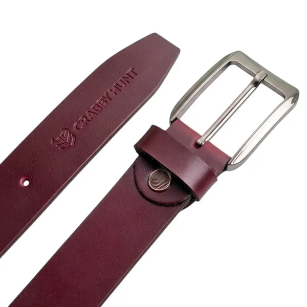 Crabby_Hunt_Premium_Maroon_Genuine_Leather_Belt_For_Men