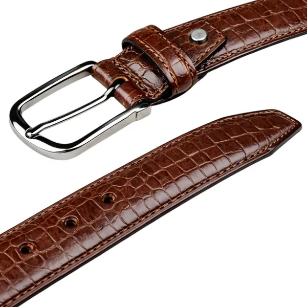 Crabby_Hunt_Brown_Croco_Pattern_Genuine_Leather_Belt_For_Men