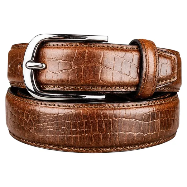 Crabby_Hunt_Brown_Croco_Pattern_Genuine_Leather_Belt_For_Men