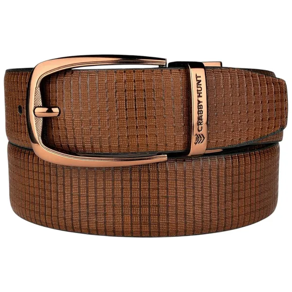 Men_S_Genuine_Leather_Belt_Premium_Textured_Brown_Belt_With_Rose_Gold_Buckle_Formal_Casual_Wear