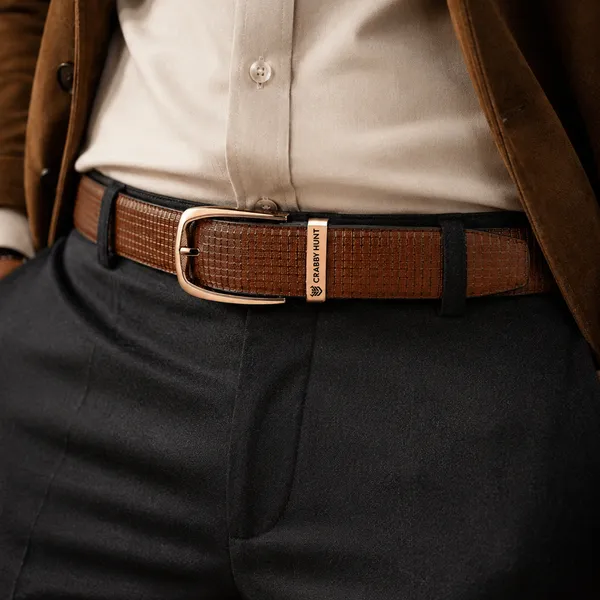 Men_S_Genuine_Leather_Belt_Premium_Textured_Brown_Belt_With_Rose_Gold_Buckle_Formal_Casual_Wear