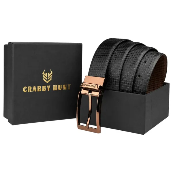 Reversible_Genuine_Leather_Belt_For_Men_Brown_Black_Dual_Tone_Square_Buckle_Crabby_Hunt