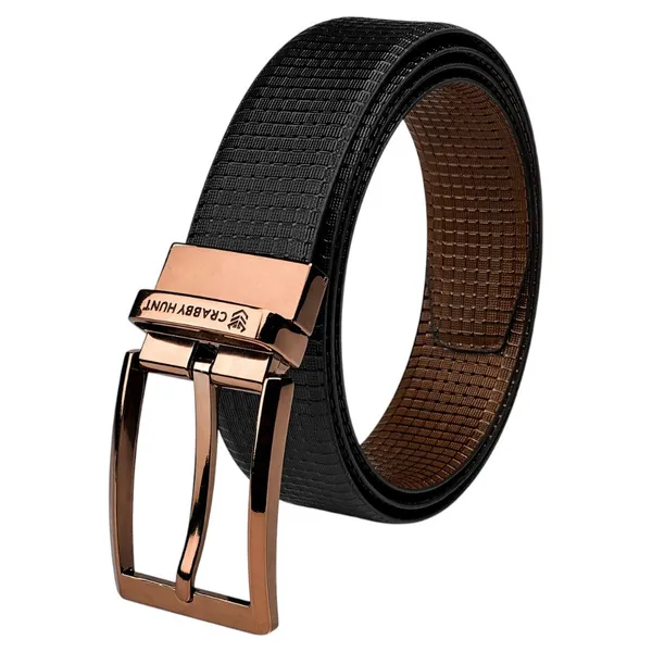 Reversible_Genuine_Leather_Belt_For_Men_Brown_Black_Dual_Tone_Square_Buckle_Crabby_Hunt