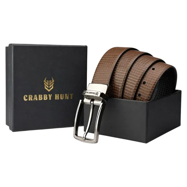 Men_S_Reversible_Leather_Belt_Black_Brown_Dual_Style_Textured_Finish_Square_Buckle_Crabby_Hunt