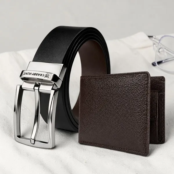 Men_S_Classic_Leather_Wallet_Belt_Set_Dark_Brown_Bi_Fold_Wallet_With_Mild_Silver_Buckle_Belt_Timeless_Edition