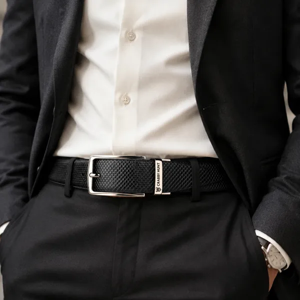 Crabby_Hunt_Reversible_Textured_Belt_For_Men_Black_Brown_Silver_Buckle