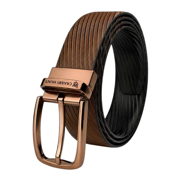 Crabby_Hunt_Ranger_Round_Reversible_Belt_For_Men_Brown_Black_Textured_Strap