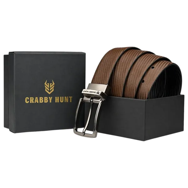 Crabby_Hunt_Ranger_Reversible_Belt_For_Men_Black_Brown_Silver_Buckle